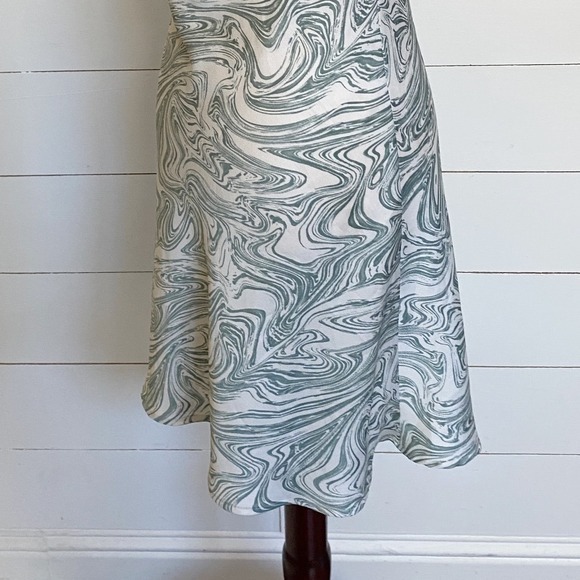 Audrey 3+1 Forest Green‎ & White Marble Mini Slip Dress - S - Picture 5 of 9